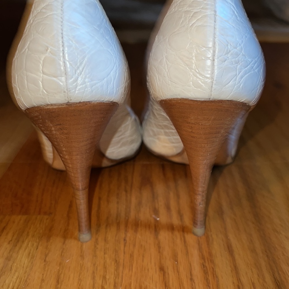 Giuseppe Zanotti Python Snakeskin Peep Toe Heels … - image 2